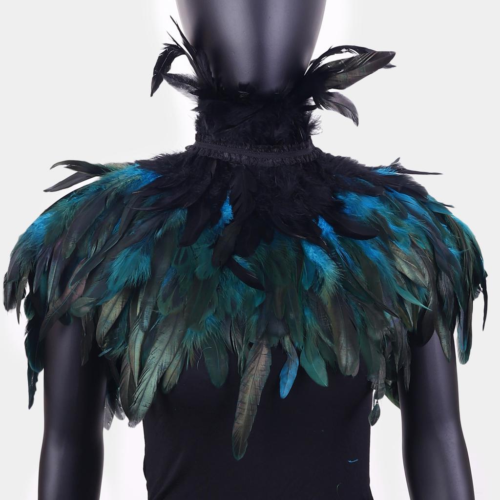 Punk, Gothic, Feather Cape, Chicken Feather Scarf, Festival Ball Shawl, Carnival Party Costume, Ball Dress Up Accessories