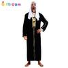 Middle Eastern Majestic Sultan Outfit For Male Dressup Featuring Luxurious Black Polyester