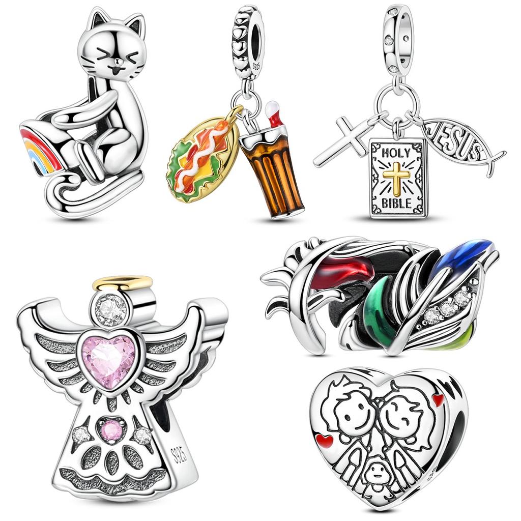 copper Colorful Charm Bead Charms Bead Sparkling Inlaid Zirconium Pendants Compatible With Authentic Accessories Bracelets Jewellery Gift