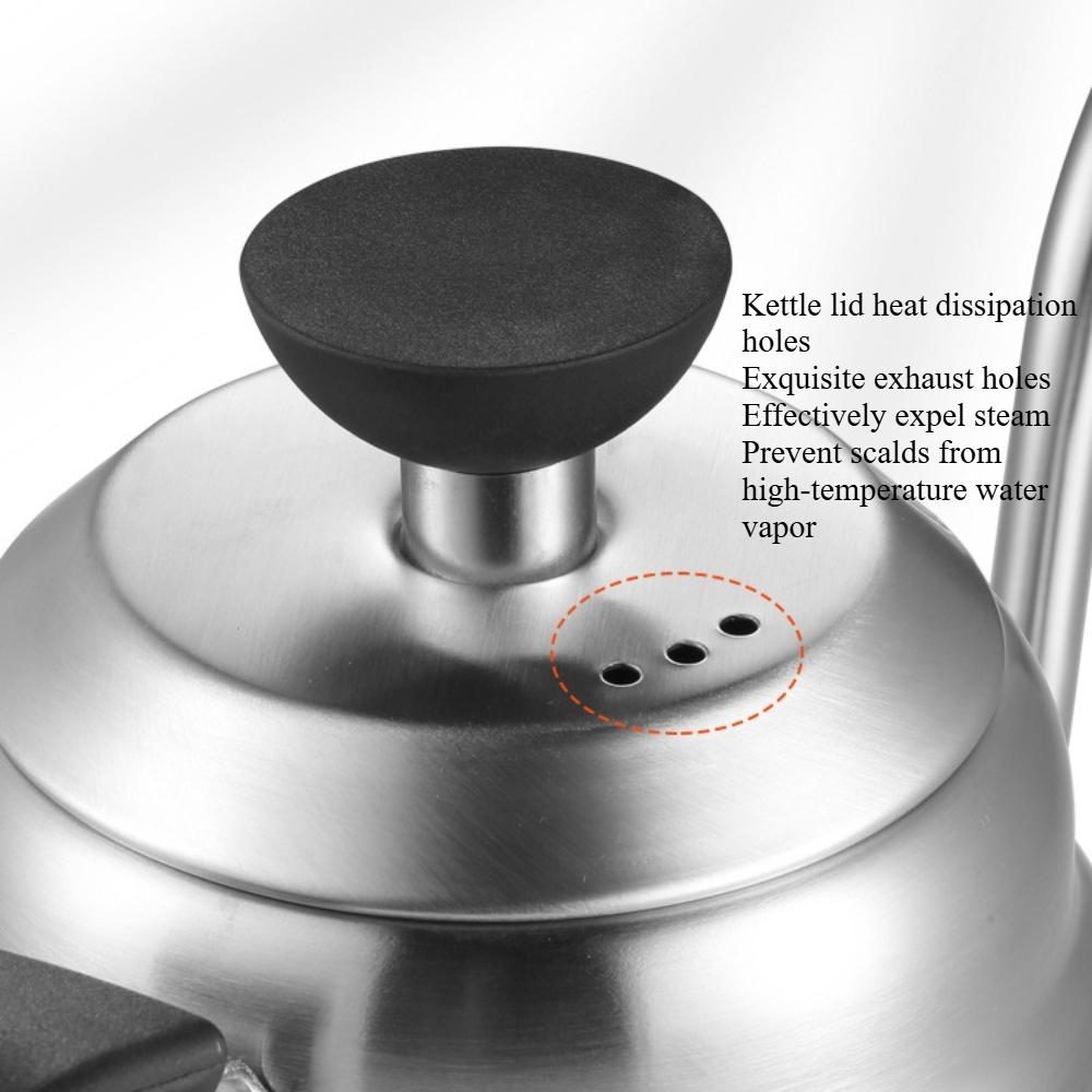304 Stainless Steel Pour Over Coffee Kettle, Cloud Drip Kettle Long Spout Temperature Control for Drip Coffee Brewing KFS-007