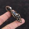 Evil Eye Faceted Labradorite Pendant Copper Wire Wrapped Pendant Handmade Ethnic Jewelry Rainbow Moonstone Gemstone Pendant Gift For Mother