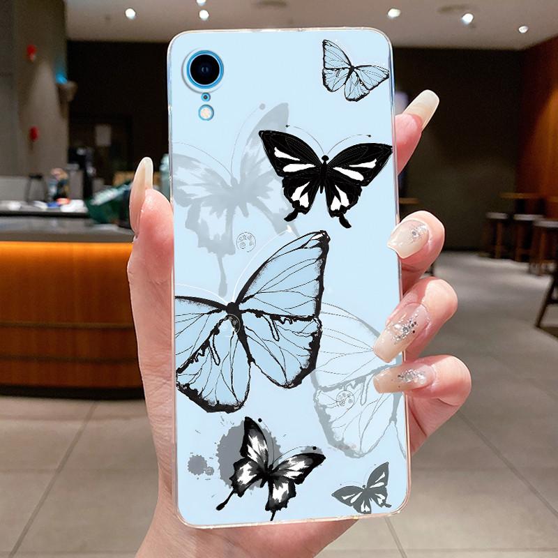 For iPhone XR Case Clear Luxury Fashion Butterfly Flower Soft TPU Silicone Phone Cover for iPhoneXR A2105 A2106 A2107 A1984 Case