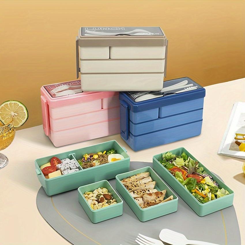 1450 мл Ланч-бокс бенто большой вместимости многослойный контейнер для хранения продуктов с столовыми приборами штабелируемый герметичный контейнер для ланча кухонные принадлежности