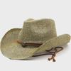 Handmade Western Cowboy Straw Sun Hat - Outdoor Beach Style