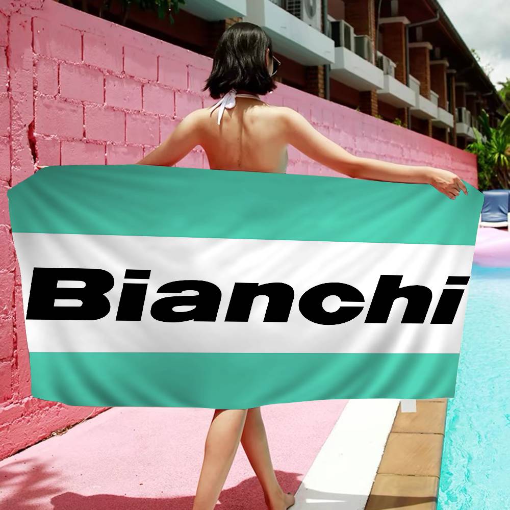 B-Bianchi Велосипедный Логотип Пляжное Полотенце Цветные Полотенца Для Ванны Для Девочки Микрофибра Быстросохнущее Индивидуальное Без Песка Пляж Йога Спа Тренажерный Зал Бассейн