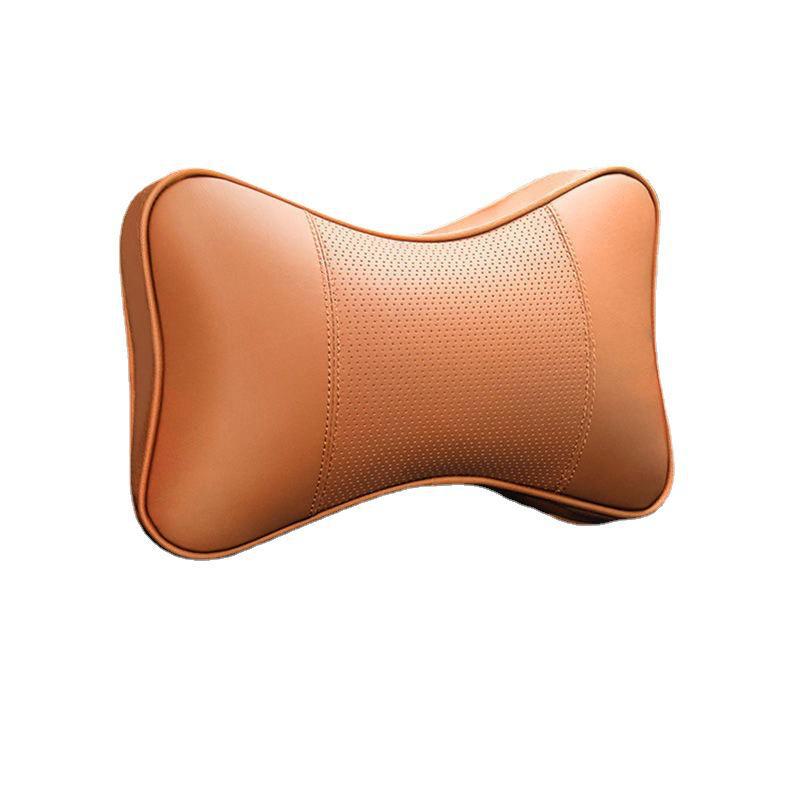 Soft Leather Car Headrest Neck Pillow for Comfortable Sleeping In the Car.
