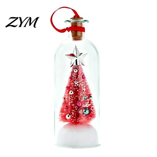 Desktop Christmas Atmosphere Light Recordable Message in A Bottle, Voice Recording Holiday Keepsake with Greeting Gift Playback Cork, Snowy