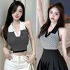 Женские майки без бретелек, вязаный укороченный топ без рукавов и открытой спины, винтажный топ