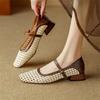 Fashion Summer Hollow Out Women Pumps Mary Jane Shoes for Women Square Toe Gladiator Shoes Fashion Mixed Color Low Heel Zapatos Mujer