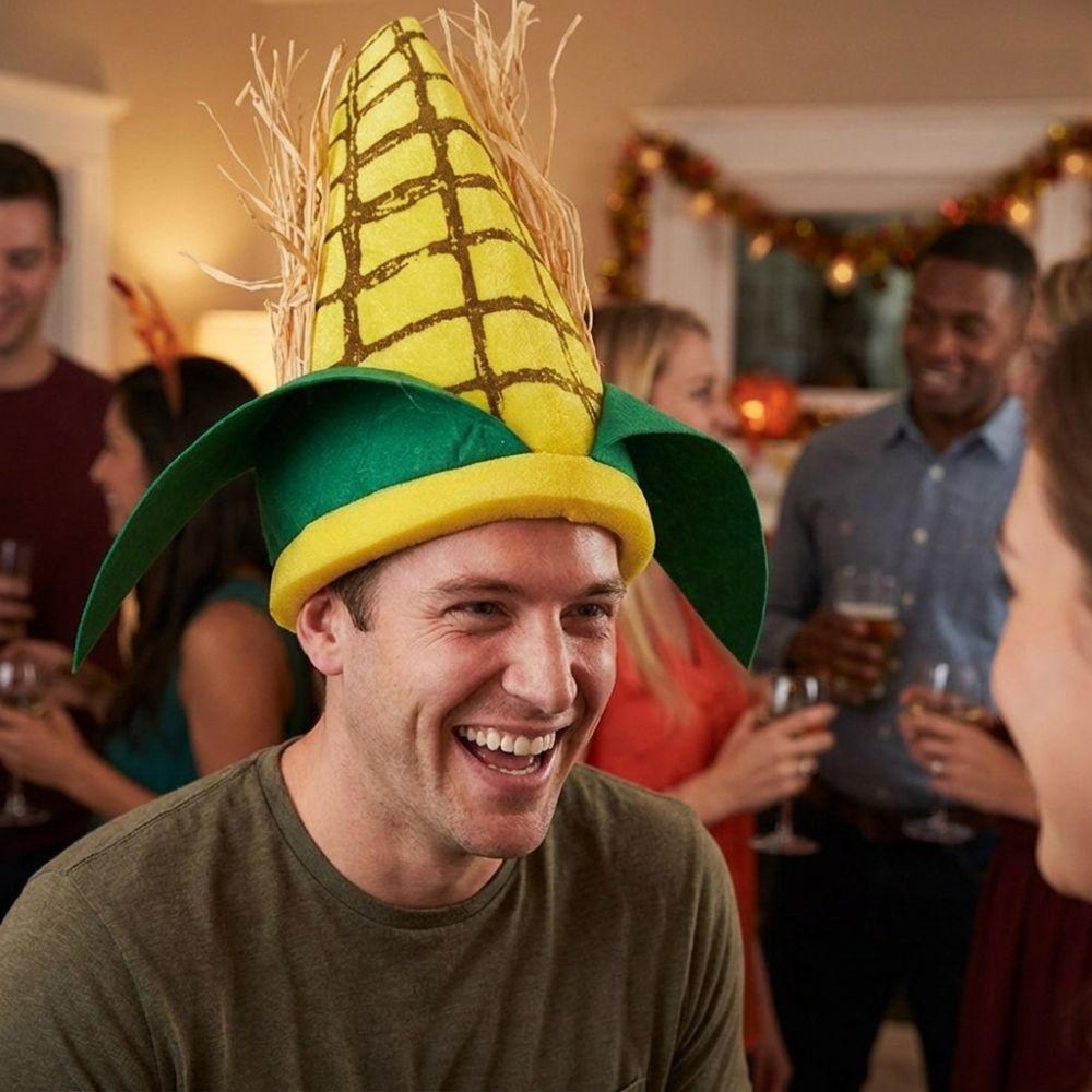 Breathable Lining Corn Shaped Funny Party Hat Soft Felt Quirky Cosplay Cap  Festival Celebration