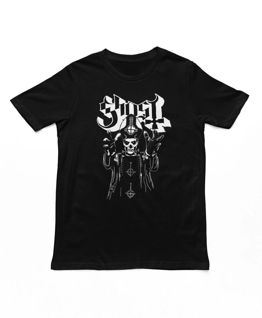Мужская футболка Ghost Papa Wrath Рок-н-ролл Классическая футболка группы Новая Черная