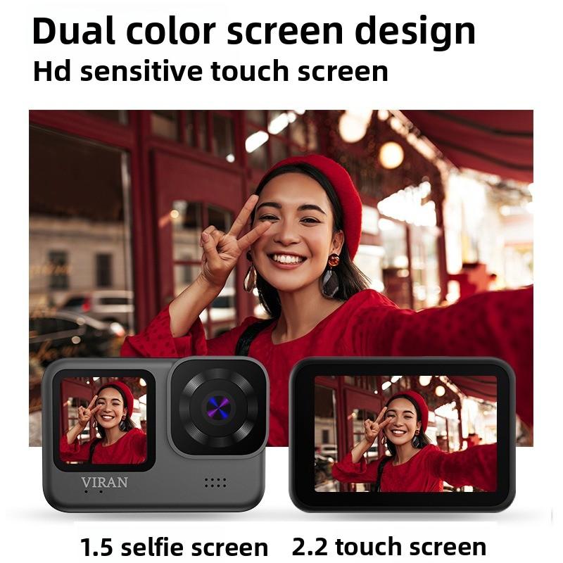 V11 Dual Color Screen Waterproof and Anti-shake Sports Camera 5K High Definition Outdoor Travel Riding Camera