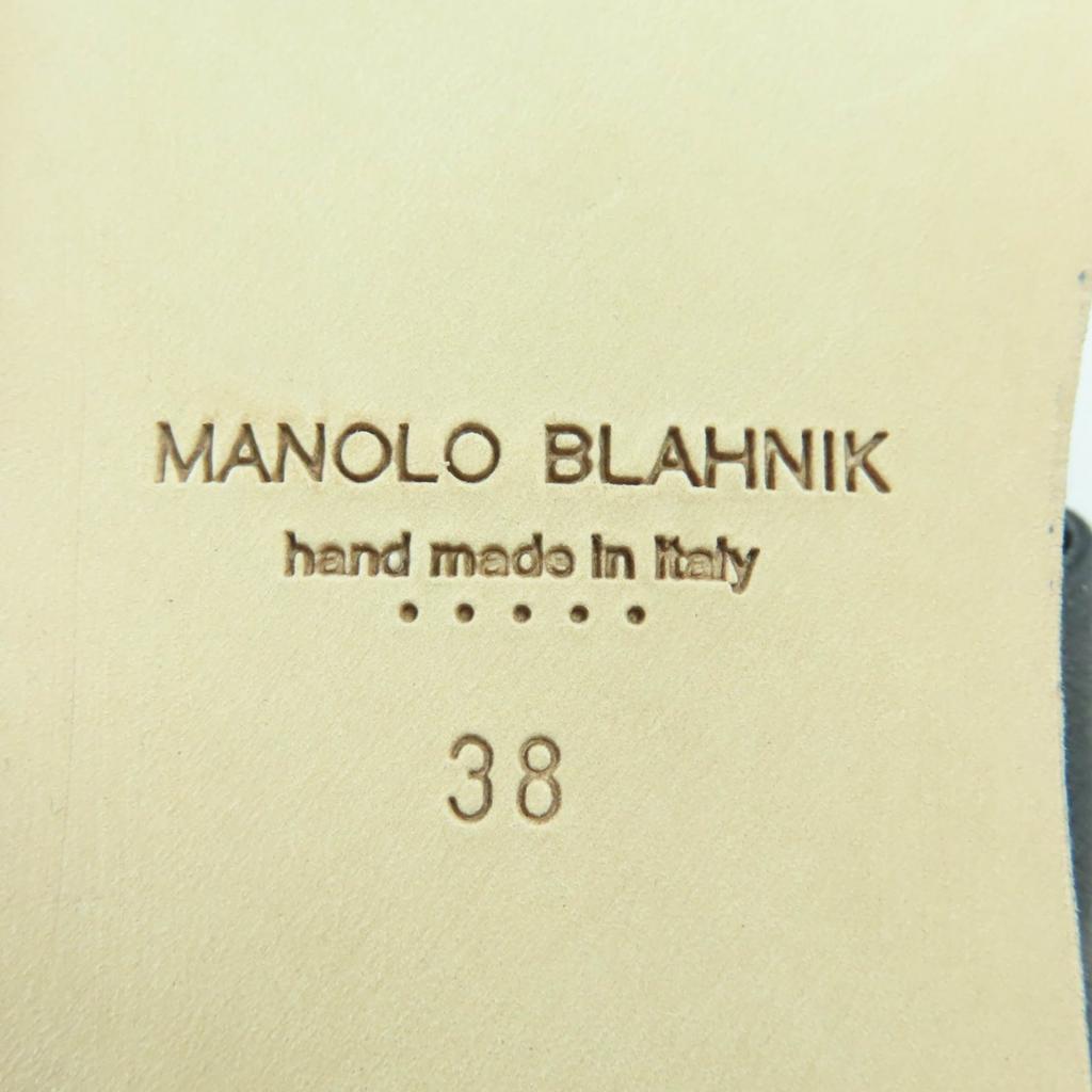 Pristine MANOLO BLAHNIK Sandals TITUBAFLAT Bijoux black silk 38 665.99WTIFCRE010 Used