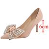 Rimocy Crystal Bowknot Pumps Women 2024 New Thin Heels Bling Rhinestones Wedding Party Shoes Woman Pointed Toe High Heels Shoes