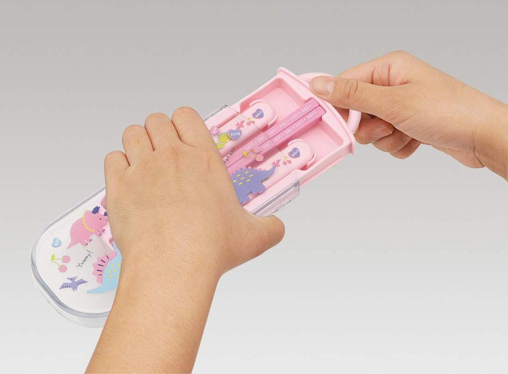 Skater Antibacterial Slide Trio Set Lunch Box Chopsticks Spoon Fork Happy Smile Girls Made In Japan Children's & TACC2AG-A