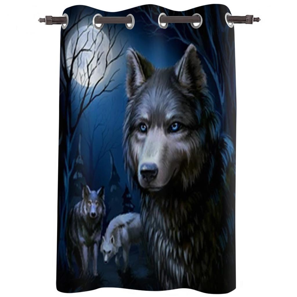 Ночной лес животное волк оконные шторы для гостиной кухни современные шторы домашний декор жалюзи шторы