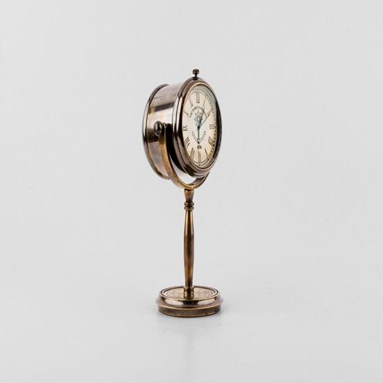 Настольные часы в стиле викторианского Лондона из латуни 12,7 см с гравировкой, декор из цельной латуни