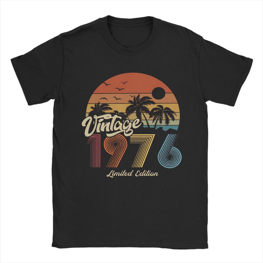 Vintage 1976 Limited Edition T Shirt Beach  Hipster TShirts Unisexs 100 Cotton O Neck Plus Size Tees ShortSleeved Retro Tshirt