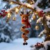 Easy Crochet Pattern Set Christmas Spiral Ornament Kit, DIY 3D Reindeer Hanging with Handmade Decor Yarn And Beads, Seasonal Craft Decoration