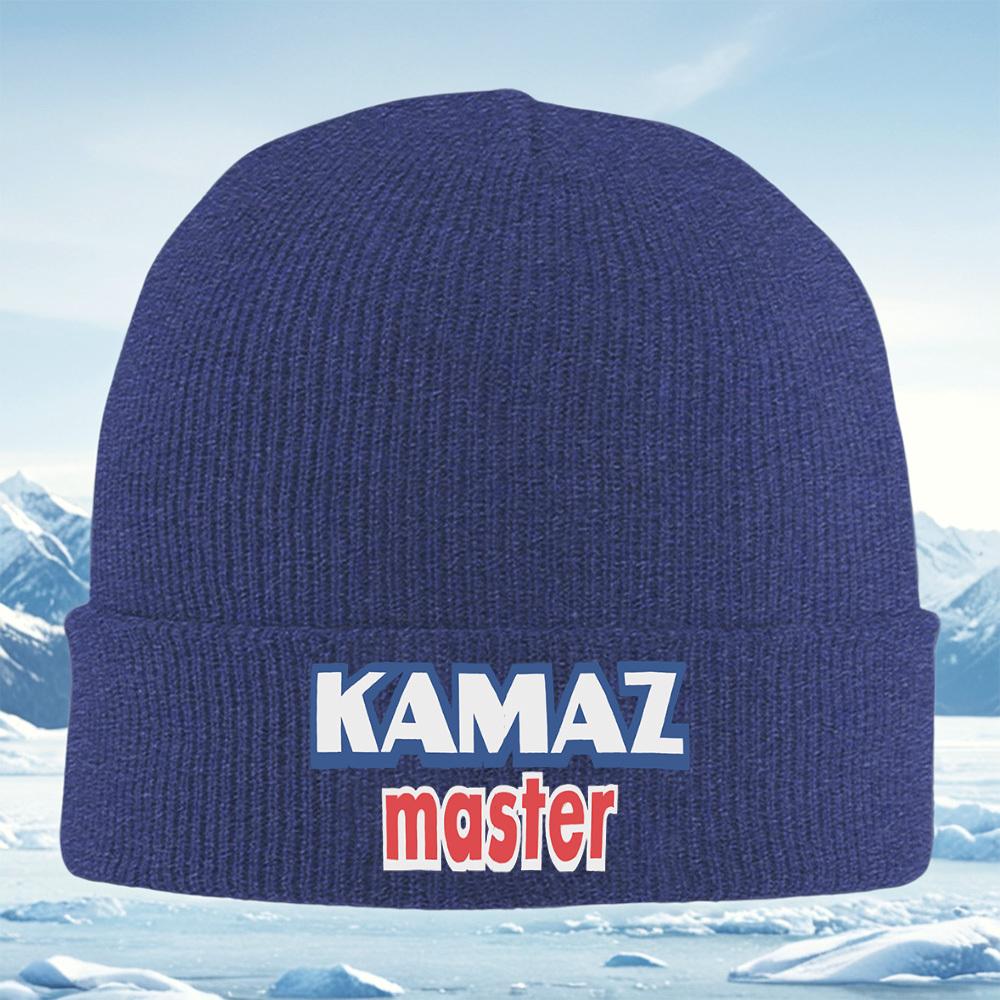 KAMAZ master смелый дизайн текста Мужская Женская Унисекс Вязаная Шапка Бини Шапка-Свитер Зимняя Термо Теплая Рождественская На Открытом Воздухе Велосипед Туризм