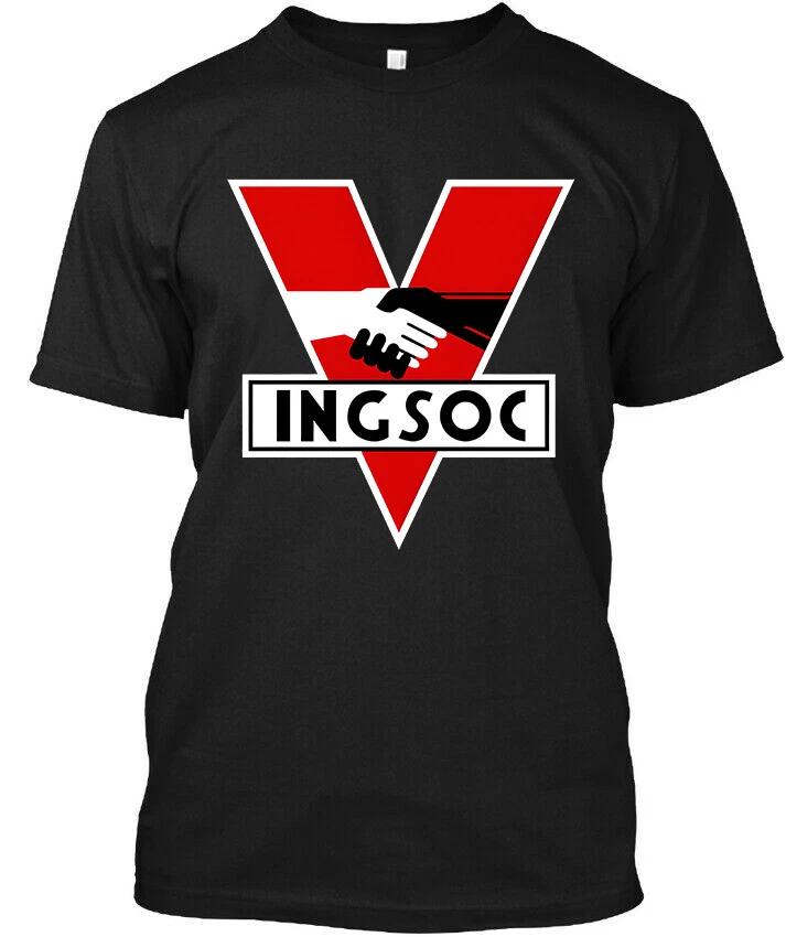 Новый! Популярная футболка с логотипом INGSOC Английский социализм 1984 Графический ретро-арт S-4XL