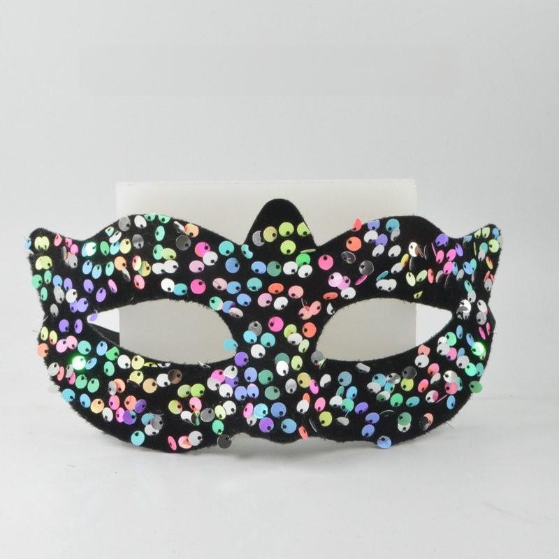 Small Pvc Sparkling Mask With Handcraft Elements For Halloween Cosplay Parties