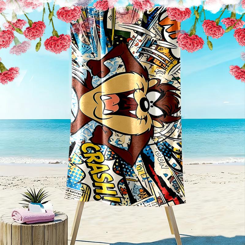 Maniac Tas Print Beach Towel, Large Soft Quick Dry Towel for Beach Camping Swimming