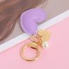 Leather Love Keychain Metal Heart Keyring Accessories Handbag Pendant Car Keychain