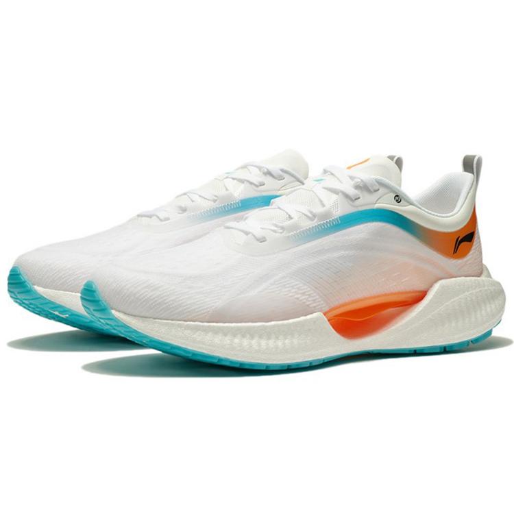 Li Ning Super Light 19 Беговые кроссовки Мужские Низкие Стандартные Белый/Флуоресцентный Сладкий Оранжевый ARBS001-11