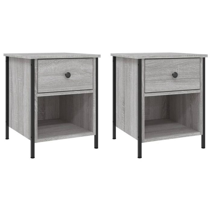 VidaXL Bedside Tables 2 Pcs Sonoma Grey 40x42x50cm Engineered Wood 825940