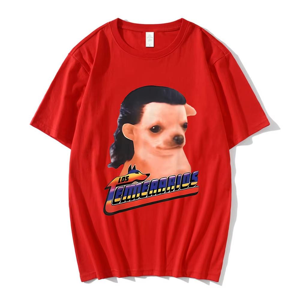 Los Temerarios Dog Funny Meme Tshirts Men Women Clothing Fashion Hip Hop Short Sleeves T Shirt Cotton Casual Tshirt Streetwear