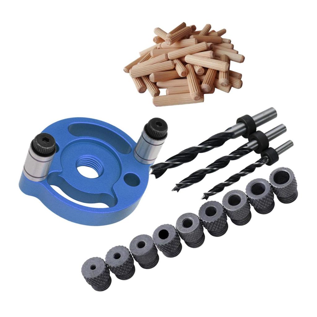 Набор направляющих для сверления отверстий в дереве, направляющее приспособление для сверления 3 отверстий, анодированная поверхность, красный цвет