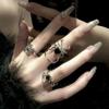 Gothic Punk Black Zircon Animal Spider Finger Rings for Women Creative Vintage Insect Rings Halloween Cool Stuff Party Zircon