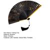 Bamboo Folding Fan with Tassels Hollow Ribs Portable Summer Hand Held Fan Decoration Dance