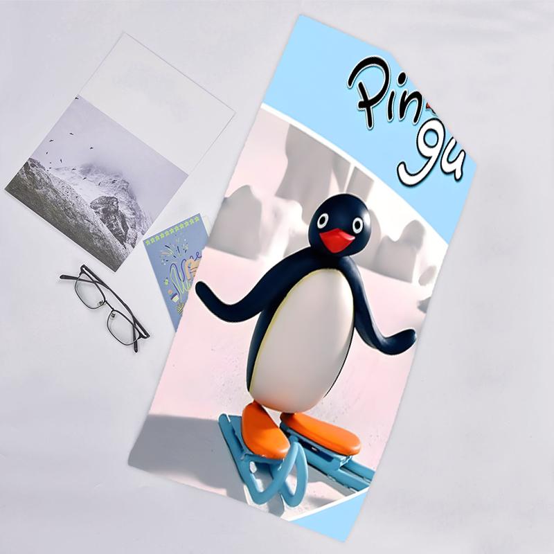 1pc Pingu1 Beach Towel, Beach and Seaside Swimming Pool Equipment, Fashion Pattern, Rectangular, Travel Essentials