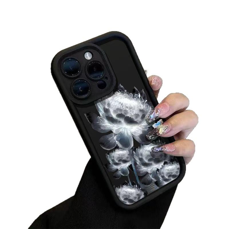 Кросс-бордер чехол для iPhone 17 Pro Max с рисунком лотоса, совместим с iPhone 13/14 Pro и 12.