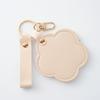 New Flower Design Pocket Makeup Portable Pu Leather Small Travel Hand Mirror Custom With Metal Keychain