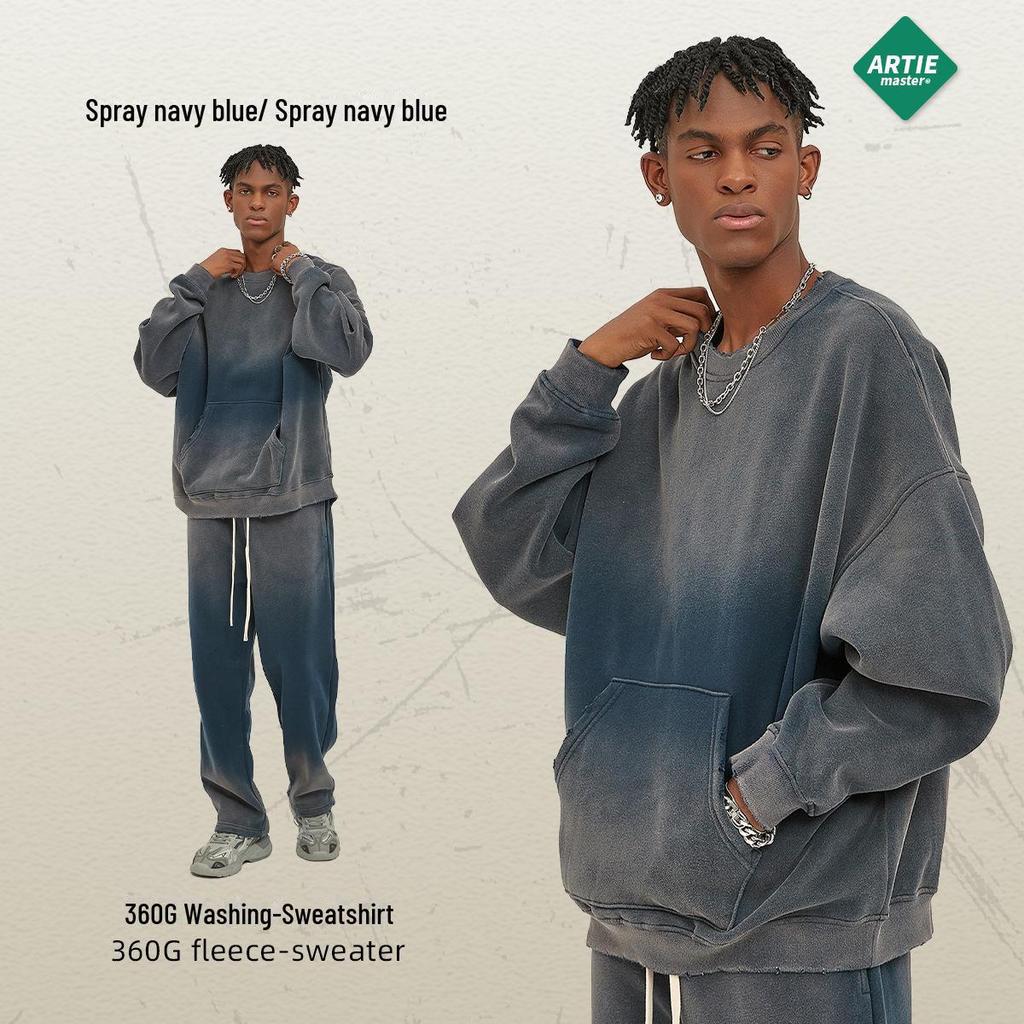 ARTIE Мужской комплект из толстовки и брюк в винтажном стиле с распылением 2023 года