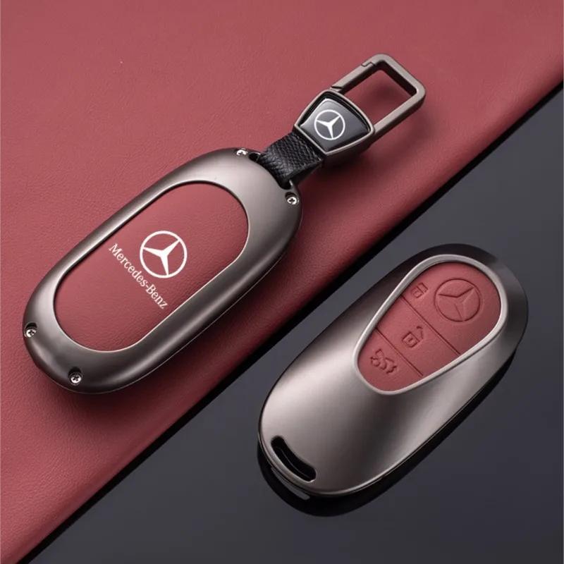 Leather Car Smart Key Cover Case Shell For Mercedes Benz C E S Class W223 W206 C260 C300 S400 S450 S500 Protector Accessories XB5
