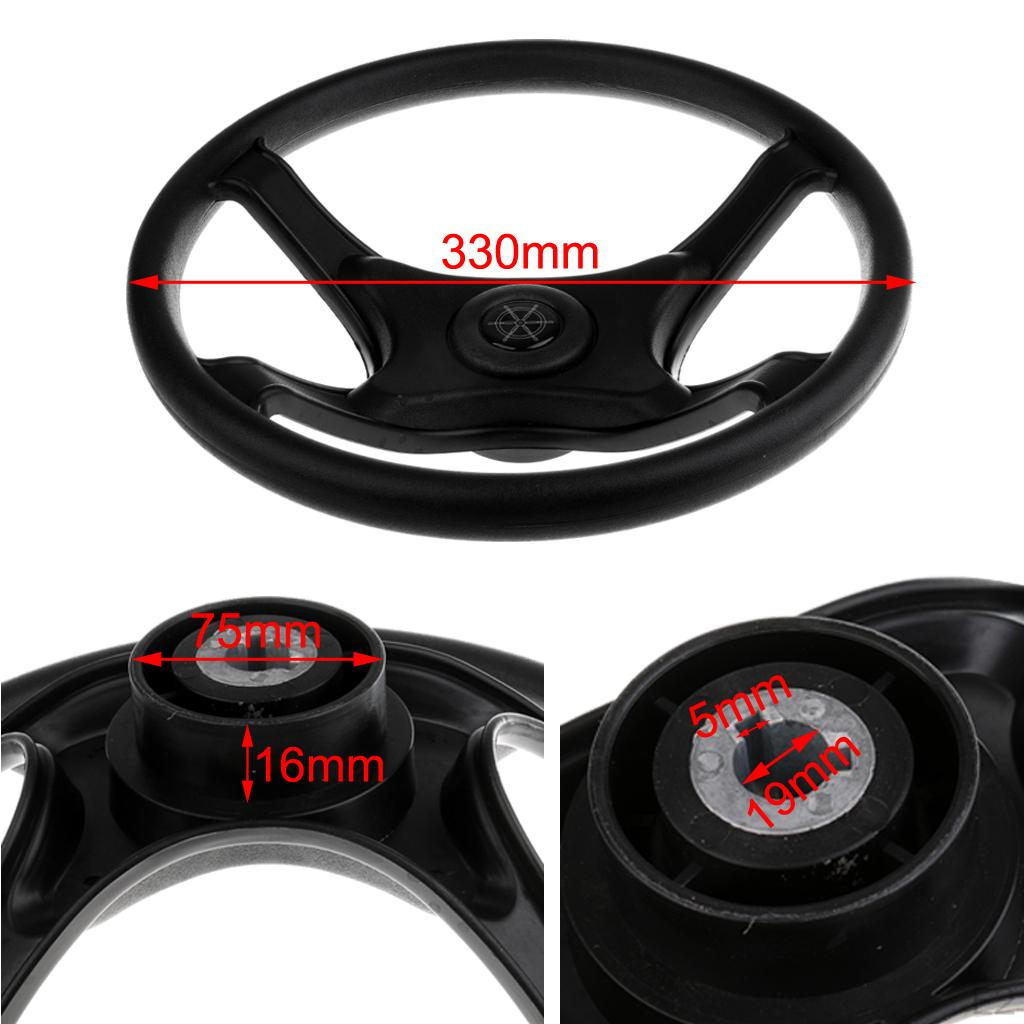 Heavy Duty Universal 330 Sports Boat Steering Wheel 4 Spoke 3/4 Inch