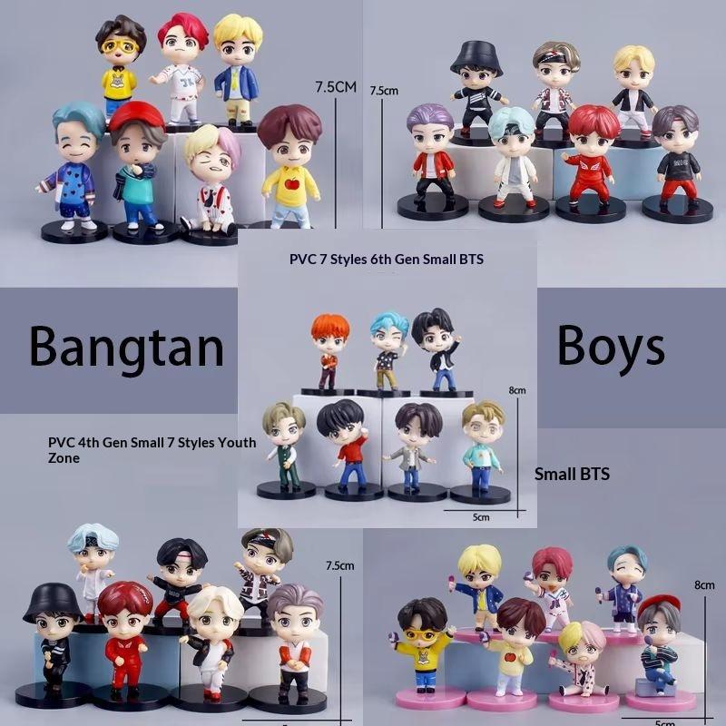 Вся серия Bangtan Boys 7 шт./Набор Фигурки Действия Кукла Модель Игрушка Rm Jin Suga Jhope Jimin V Jungkook Идол Милые Коллекционные