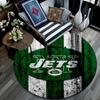 New York Jets Round Area Rug,Carpet Rug for Living Room Bedroom Sofa Playroom Decor,Non-slip Floor Mat