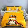 Cartoon Cat King with Crown Bedding Duvet Cover Set Duvet Cover Pillowcases  (1*Duvet Cover 2*Pillowcases, without duvet insert)