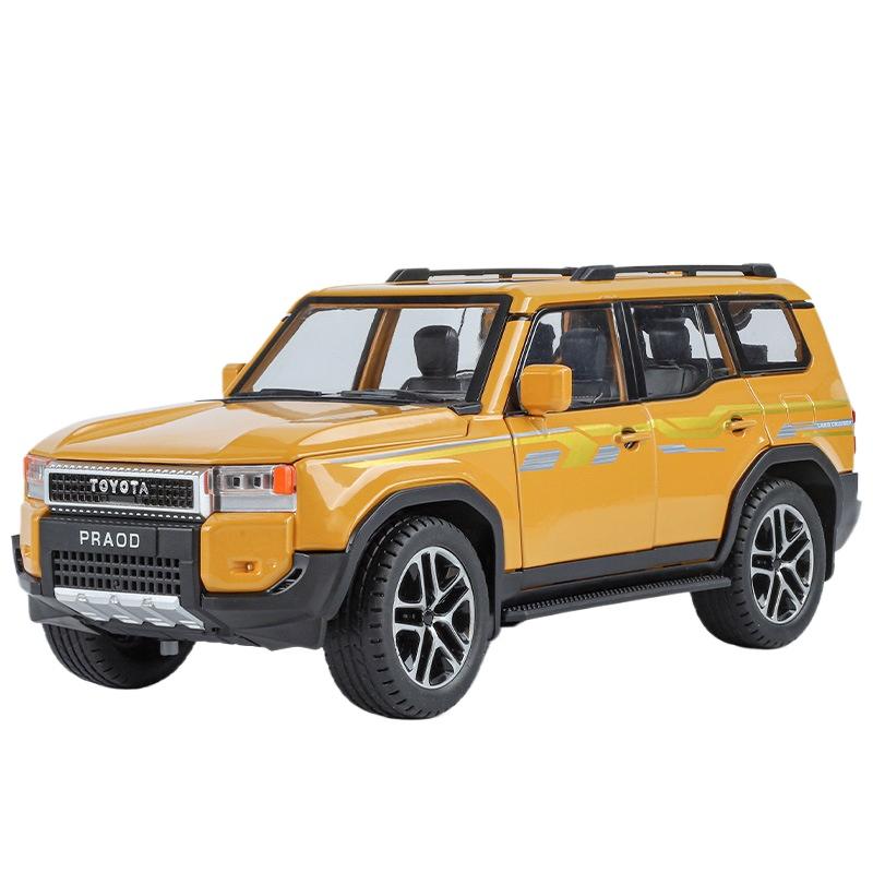 1/24 Toyota Land Cruiser Prado 2024 внедорожник литой игрушечный автомобиль модель звук и свет детские игрушки коллекционные подарки на день рождения
