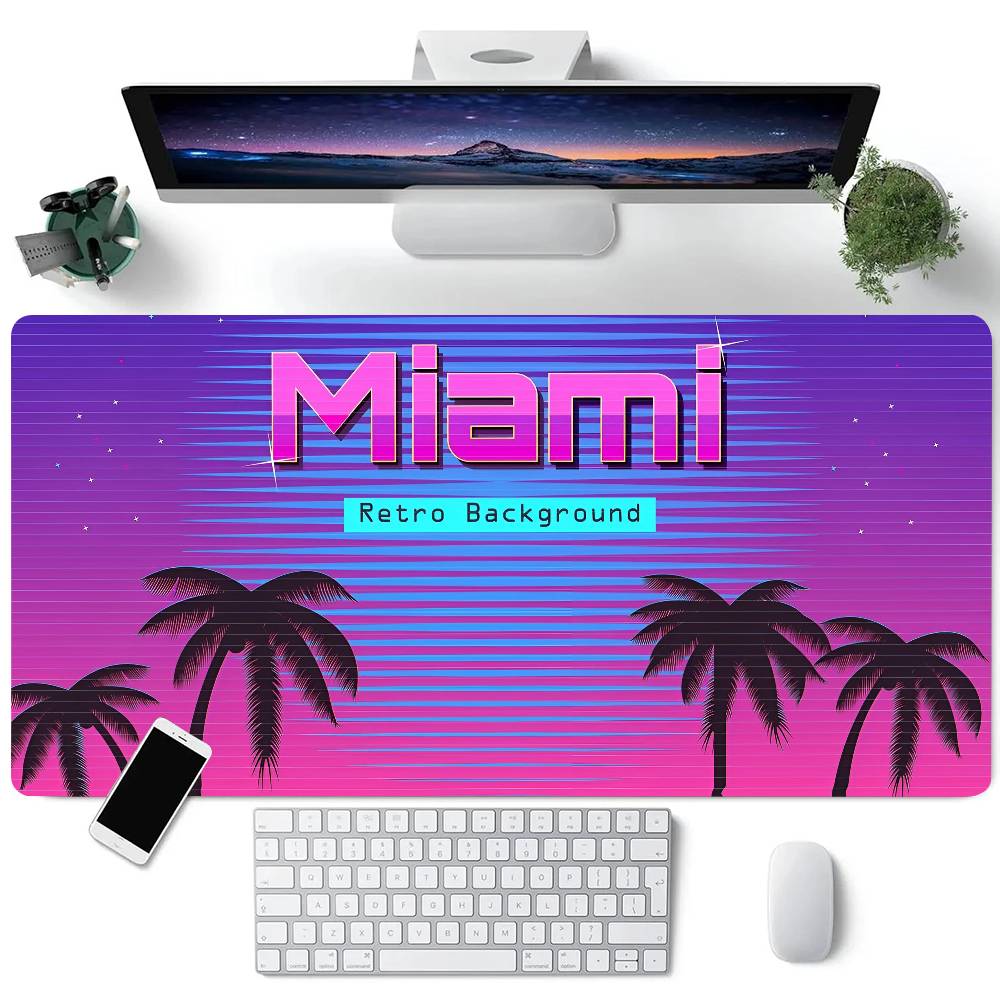 M-Miami Vice Коврик для мыши Большой коврик для игровой клавиатуры Резиновая основа с замком Компьютерные офисные аксессуары