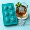 Форма для льда из пищевого силикона, 6 ячеек, форма черепахи, легко извлекается, поднос для кубиков льда для виски, декоративная форма для льда для десертов