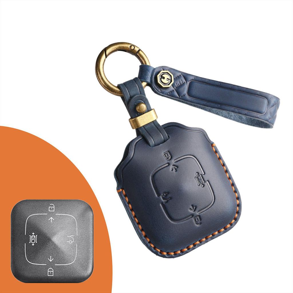 Чехол для ключа из натуральной кожи в ретро-стиле для Zeekr 001/007