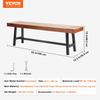 Outdoor Bench 63 in Wood Garden Bench Metal Leg Park Patio Dining Bench
