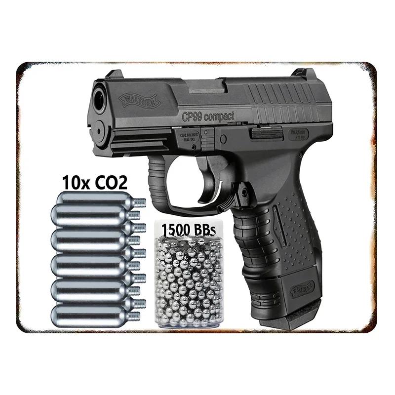 Металлическая табличка с HD-печатью пистолета. Винтажный стиль, Идеально для дома, бара, клуба. Добавляет шарм настенному декору.