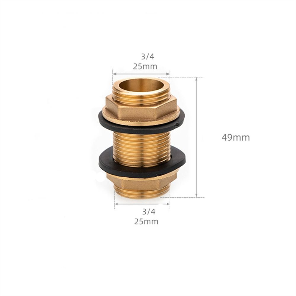 Brass Bulkhead Fitting G1/2 G3/4 G1 Male Hose Fitting Tube Adaptor  Water Tanks, Brass, Gold Tone